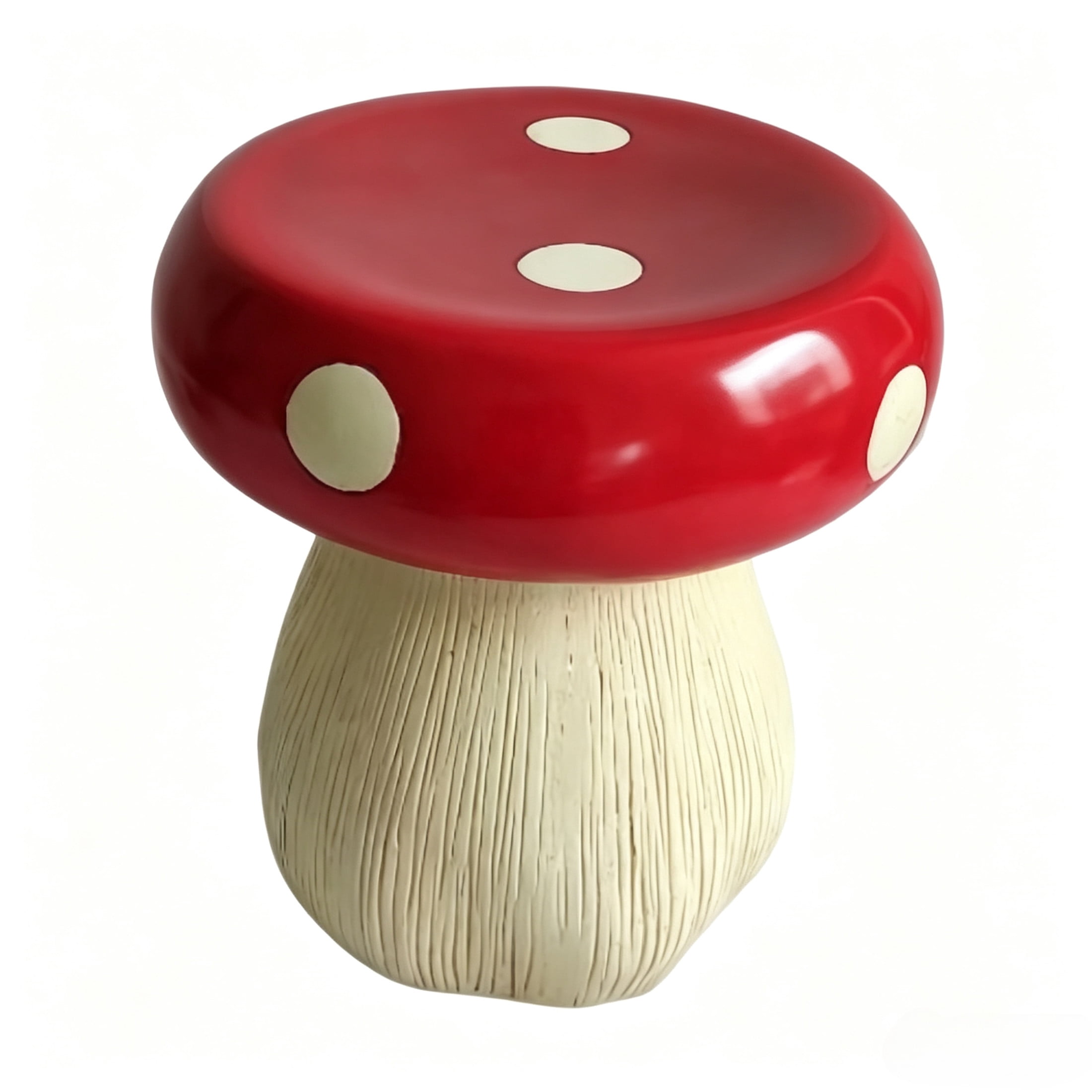 Noble House Art Mushroom Stool, Cute Fairy Decorative Statue, Outdoor Creative Figurine Seat for Patio, Garden, Red