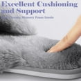 thumbnail image 5 of ELElax Women's Cross Band Slippers Fuzzy Soft House Slippers Plush Furry Warm Cozy Open Toe Fluffy Home Shoes Comfy Indoor Outdoor Slip On Breathableï¼ Gray, 5 of 7