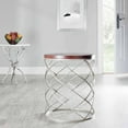 thumbnail image 3 of SAFAVIEH Phoebe Silver Ribboned Round Accent Table, Cherry, 3 of 5