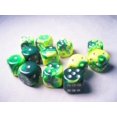 thumbnail image 1 of Juegos de dados chessex d6: verde géminis y amarillo con plata - Dado de seis caras de 16 mm (12) Bloque de dados Chessex 26654, 1 of 1