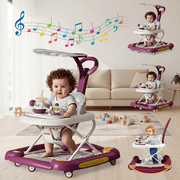 HDUTNGISN Red 6-in-1 Foldable Baby Walker for 6-24 Months,Bouncer,Tray & Music