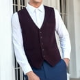 thumbnail image 7 of Men's V-Neck Suit Vests Plaid Formal Vest Business Dress Waistcoat Slim Fit Vests for Men 3 Pocket, 7 of 7