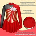 thumbnail image 7 of YONGHS Kids Girls Sequins Mock Neck Roller Figure Ice Skating Dress Gymnastic Leotard Red 4, 7 of 7