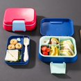 thumbnail image 2 of Boîte à Lunch Étanche Boîte à Lunch pour Étudiants Récipient Alimentaire à 5 Compartiments Micro-Ondes Boîte de Rangement pour Collations Repas pour École Voyage Pique-Nique Bleu, 2 of 6