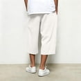 thumbnail image 4 of Klisyaur Mens Capri Pants Drawstring Straight Legs Elastic Waist Loose Shorts Casual Fashion Solid Color Pant with Pockets, 4 of 9