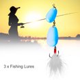thumbnail image 3 of Cebo Giratorio Artificial, 360 Grados, 3 Piezas De Cebos Artificiales Para Peces, Con Anzuelo Triple Para Peces Mandarines Que Atraen Peces, Negro, Perca, Bagre, 3 of 7