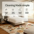 thumbnail image 5 of 2.6'x8' Floral Living Room Rug, Soft Washable Area Rug 2.6'x8', Stain-resistant Non-slip Bohemian Bedroom Rug, Beige Floral, 5 of 7