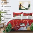 thumbnail image 3 of Christmas Tree Snowman Comforter Set Twin Size, Xmas Snowflakes Buffalo Plaid Red Soft Bedding Set for Man Woman, 4 Pieces Duvet Cover Set with Fitted Sheet, 2 Pillowcases, 3 of 9