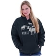 thumbnail image 3 of Funny Meese Moose Animal Humor Unisex Plus Fleece Graphic Hoodie Brisco Brands 4X, 3 of 5