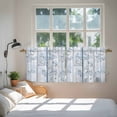 thumbnail image 4 of Blue Grey Forest Tier Curtains, Watercolor Blue Ombre Leaves Light Filtering Kitchen Curtains, 2Pcs Rod Pocket Half Window Treatments Panels for Sink Cafe Cabinet Camper 27.5x24 Inches, 4 of 9
