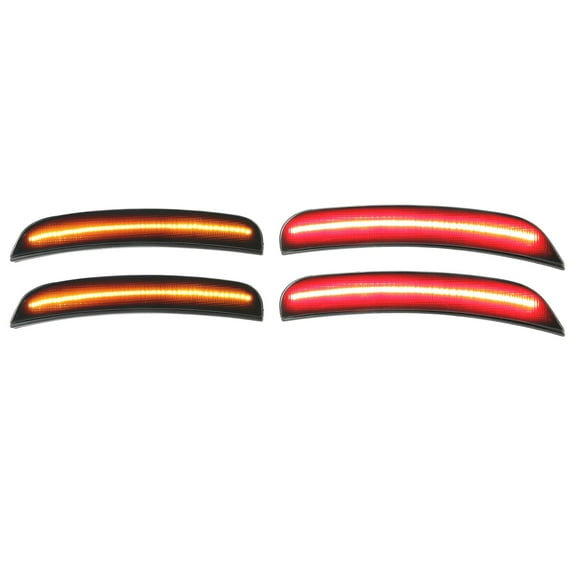 JIAHAOO Enhanced Visibility LED Side Marker for Dodge Charger 2015-2022 Smoked Lens Yellow Red Front Rear Fender 4PCS Waterproof
