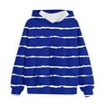 thumbnail image 4 of ATOGUTA Teen Sweatshirts For Girls Striped Pullover Top Hoodie Kids Long Sleeve Sweatshirts with Pockets Size 3T-14, Blue, 4 of 5