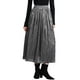 thumbnail image 1 of Falda metálica brillante de mujer INSPIRE CHIC, falda midi acampanada con brillo para fiestas, cintura alta y plisada, 1 of 5