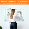 thumbnail image 6 of Glass Dry Erase Board with Magnets & Markers, Frameless Magnetic Whiteboard for Wall, Stain Resistant, Easy Clean, for Office, Home, Classroom, 6 of 7