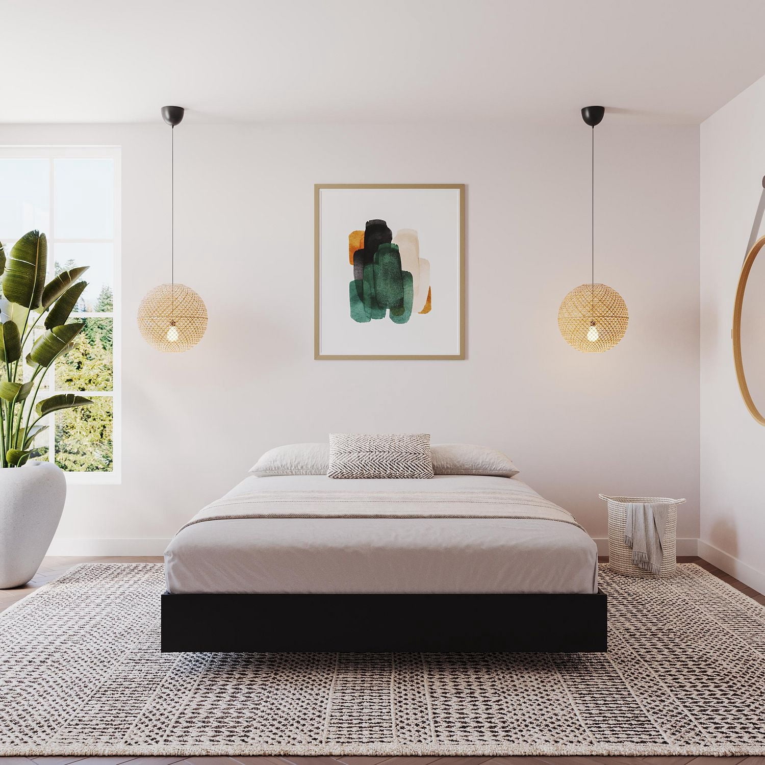 Nexera Corbo Platform Bed, Black