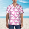 thumbnail image 2 of Sikiie Beautiful Swans Print Men's Hawaiian Shirt, Summer Beach Button Pocket Short Sleeve T-Shirt,XX-Large, 2 of 7