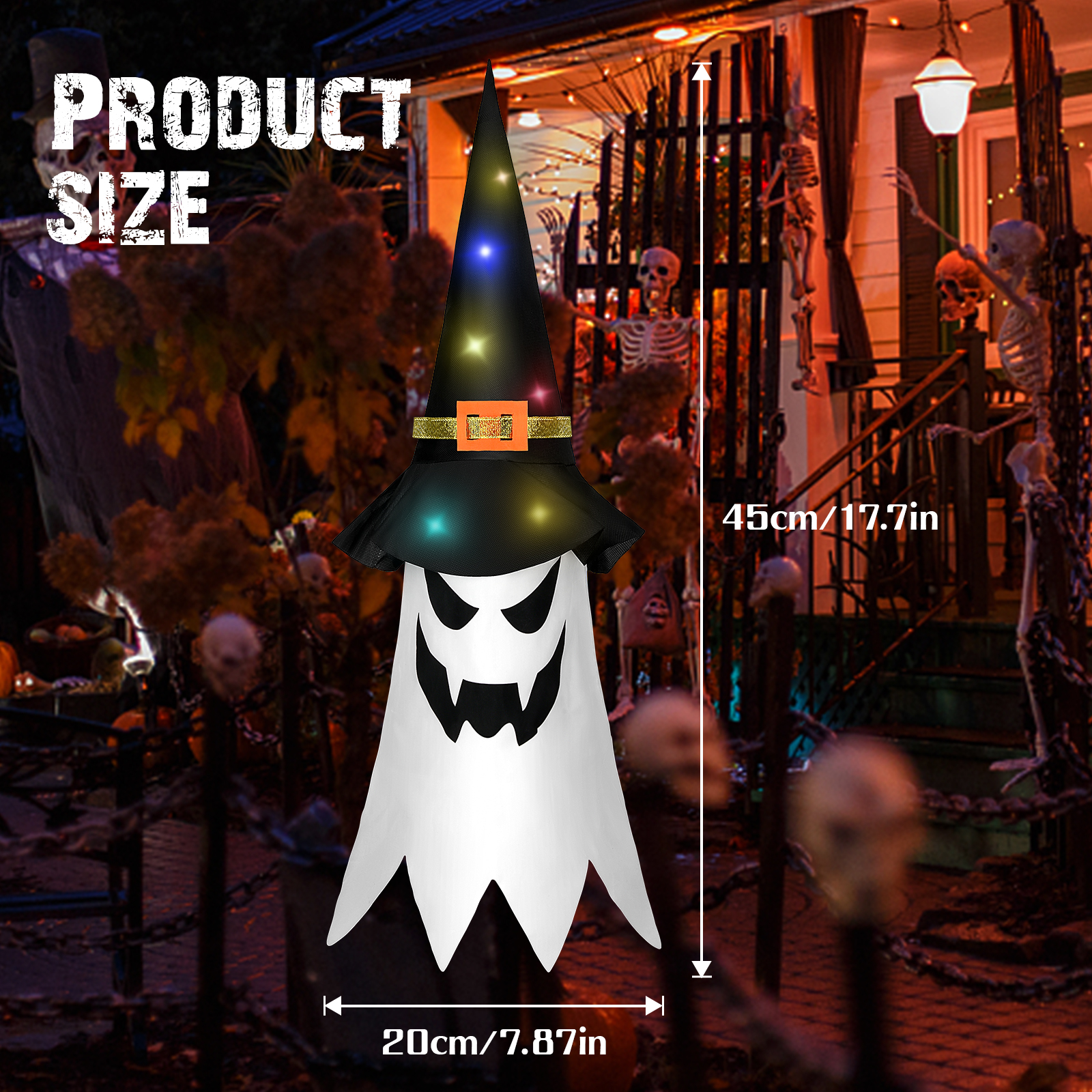 Bcamelys Glowing Witch Hat Halloween String Lights photo 3