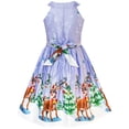 thumbnail image 2 of Girls Dress Purple Christmas Reindeer Snow Xmas Tree Party 10 Years, 2 of 7