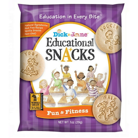 (Price/Case)Dick And Jane Fun & Fitness Educational Snack Crackers 1 Ounce Pouch - 120 Per Case