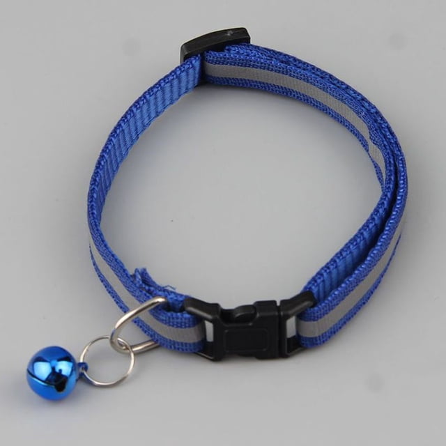 Collier Réfléchissant pour Animaux avec Sangle de Nuit Réglable en Nylon Noir pour Chien/chat avec Fermeture à Crochets et Boucles