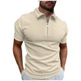 thumbnail image 1 of Summer Men's Sports Short Sleeve Golf Youth Men's Zipper Casual Top XL, 1 of 5