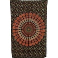 thumbnail image 3 of Bless International Indian hippie Bohemian Psychedelic Golden Blue Peacock Mandala Wall hanging Bedding Tapestry (Golden Green, Medium (54x60Inches)(137x152cms)), 3 of 4