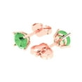 thumbnail image 2 of 2 ct Push-Back Stud Earrings for Women | 6.5mm Round Cut Simulated Green Diamond | 18K Rose Gold, 2 of 5