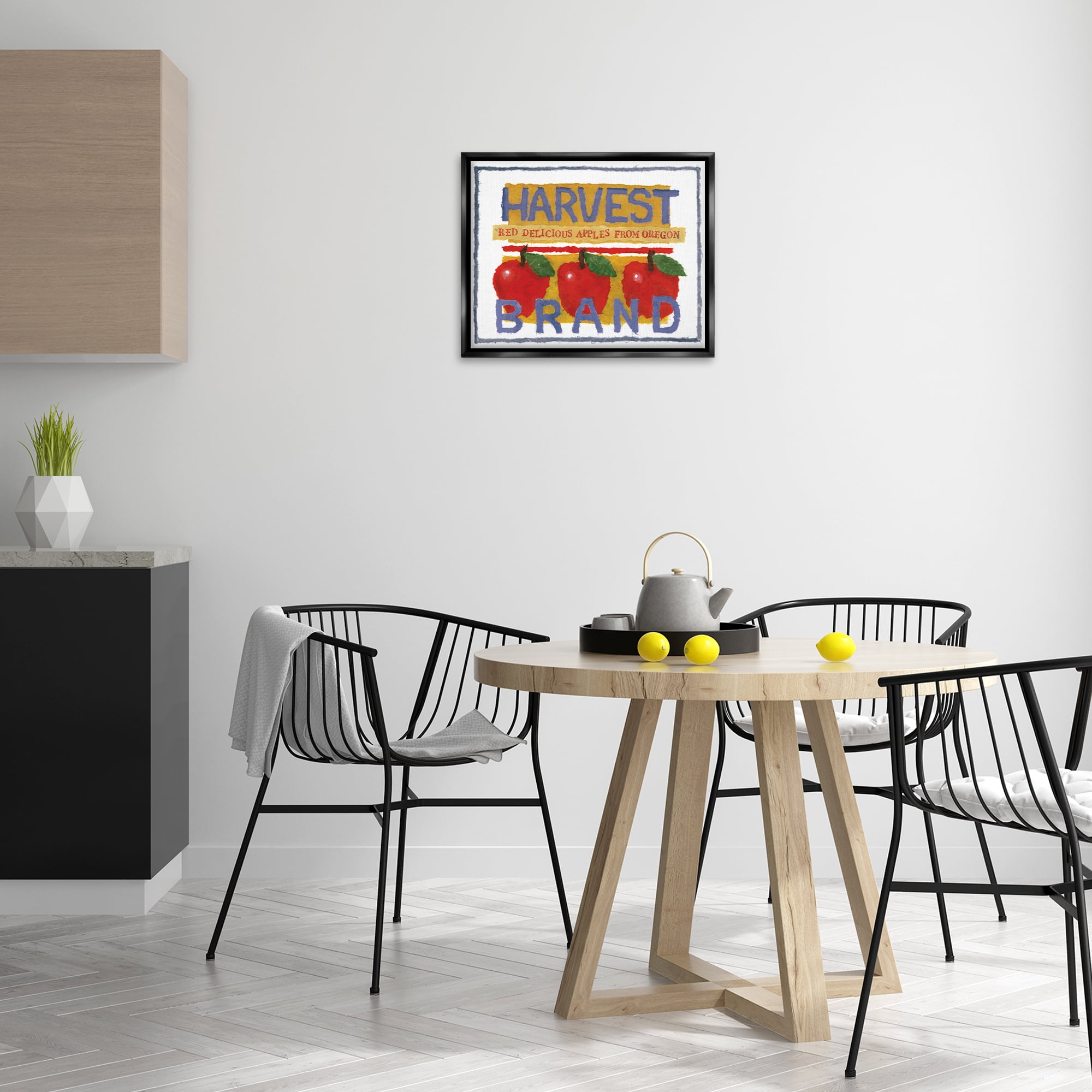Stupell Industries Oregon Harvest Apples Food & Beverage Painting Black Floater Framed Art Print Wall Art, 21 x 17