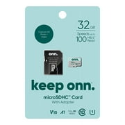 onn 32GB Class 10 U1 MicroSDHC Flash Memory Card