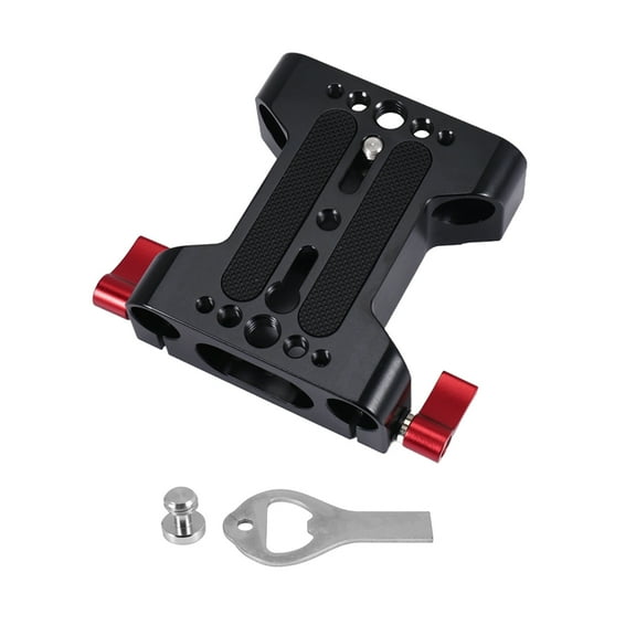 Multifunction Camera Base Plate with 15Mm Rod Rail Clamp for Dslr Camera Shoulder Rig Support Accessories