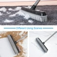 thumbnail image 4 of Shiyou - Balai en Caoutchouc pour Cheveux avec Râteau et Raclette pour Tapis, Brosse de Sol 2 en 1 pour Tapis, Manche Réglable de 62 Pouces, Balai en silicone Noir (2), 4 of 4