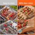 thumbnail image 4 of Alfombrillas de cobre para parrilla al aire libre, juego de 5 láminas para parrilla de gas, reutilizables y fáciles de limpiar, alfombrillas antiadherentes para parrilla al aire libre, 4 of 5