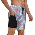 thumbnail image 2 of Kdxio Cartoon Poodle Dog Print Men's Swim Trunks with Compression Liner 7 Inch Inseam Quick Dry Swim Shorts, 2 of 7