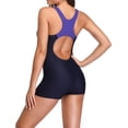thumbnail image 3 of Womens Boyleg One Piece Athletic Swimsuits with Shorts Sport Lap Bathing Suit Racerback Swimwear for Teens Girl, 3 of 6