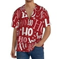 thumbnail image 3 of KLL Ho Pattern Funny Christmas Print Men's Shirt Short Sleeve Button Down Summer Cuba Beach Shirts- Large, 3 of 7
