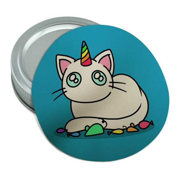 Unicorn Cat with Rainbow Mouse Toys Round Rubber Non-Slip Jar Gripper Lid Opener