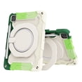 thumbnail image 4 of K-Lion for iPad Pro 11 inch & iPad Air 4th/5th Heavy Duty Rugged Case, 3 Layers Multi-Functional Ring Bracket Pencil Holder Kickstand Shockproof Armor Silicone Case,Rainbowgreen, 4 of 10