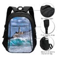 thumbnail image 3 of Daiia Lighthouse in Havana Pattern USB Charging Backpack for Men and Women, Anti-Theft Backpack,Travel Backpack,School Backpack,College Backpack,Laptop Backpack, 3 of 7