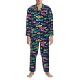 thumbnail image 3 of Naloa Colorful Carp Streamer 1 Men’s Pajamas Set - Long Sleeve Button Down Sleep Shirt and Pajama Bottoms Sleepwear Set-X-Large, 3 of 7