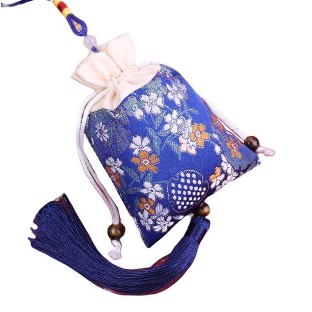 Qarigey Bolso con cordón Bolsita Bordado Bendiciones Hogar Oficina Dormitorio Sala de estar Colgante Coche Revisión trasera Colgante Festival Accesorios de disfraces Azul Qarigey AP017945-06
