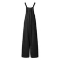 thumbnail image 3 of WOYY Girls Overalls Square Neck Adjustable Straps Jumpsuit Kids Romper, Sizes 4-15, Black, 3 of 4