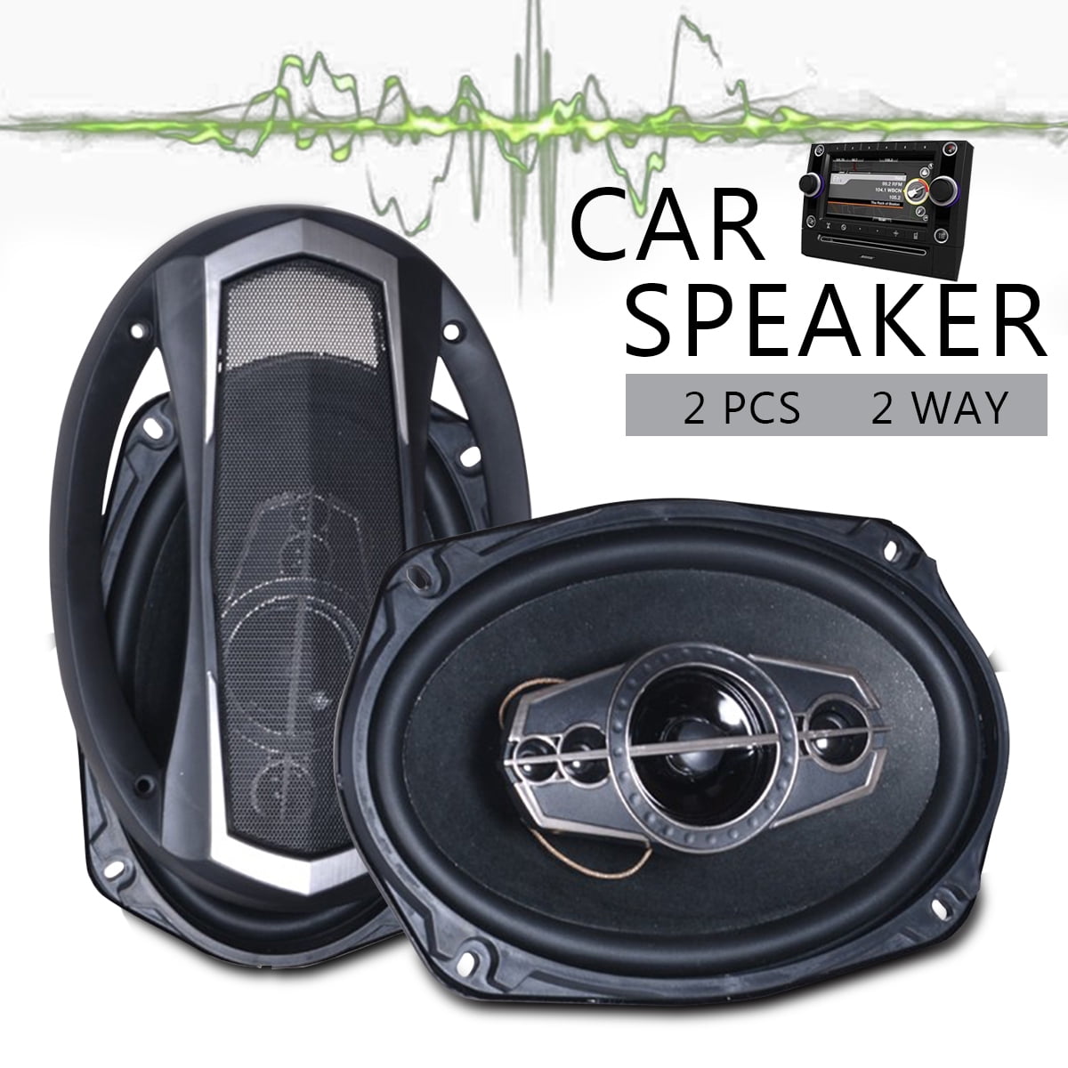 + 6.5/" 300W 2-Way Car Speakers 2 2 Q Power 6x9-Inch 500W 3-Way Speakers