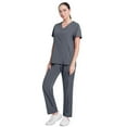 thumbnail image 4 of Scrubs Set for Women Nurse Uniform Jogger Suit Comfortable Medical Scrub Set V-Neck Top and Elastic Waist Pants with Pockets, Durable Fabric, 4 of 7
