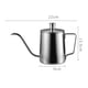 thumbnail image 2 of Hervidor de agua manual de acero inoxidable con pico largo y estrecho de 350 ml Plata, 2 of 9