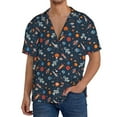 thumbnail image 1 of Balery Spaceships And Stars In Outer Space Camisa Casual de Manga Corta con Botones para Hombre, Texturizada, Estilo Cubano, para Playa, Verano-XX-Large, 1 of 5