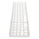 thumbnail image 3 of Teclado Bluetooth plegable triple con conexión para múltiples dispositivos, teclado inalámbrico para computadora portátil, tableta, teléfono, color plateado y blanco, 3 of 15