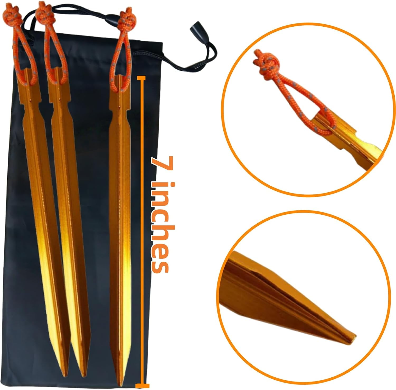 Tent Stakes, Ground Metal Camping Aluminum Tent Pegs, Lightweight Heavy Duty Spikes Camping Accessories