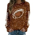 thumbnail image 5 of Womens Sequin Football Sweatshirts 2025 Game Day Long Sleeve Baseball Graphic Tops Fall Winter Casual Crew Neck Pullover Blouses, 5 of 5