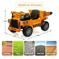 thumbnail image 2 of 12V Ride-On Dump Truck with Remote Control, Electric Cars for Kids with Dump Bed, Shovel, Ride On Construction Vehicle with USB, Mp3, Music Player, 2 of 8