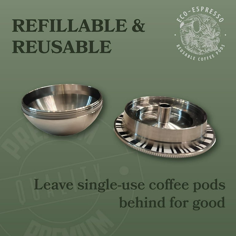 Reusable Coffee Pods - 304 Stainless Steel Capsules for Nespresso Vertuoline  (80ml) 
